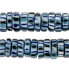 African Blue Chevron-Style Aja Krobo Beads (16mm)