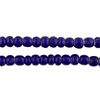 Matte Navy Blue White Heart Beads (7mm)