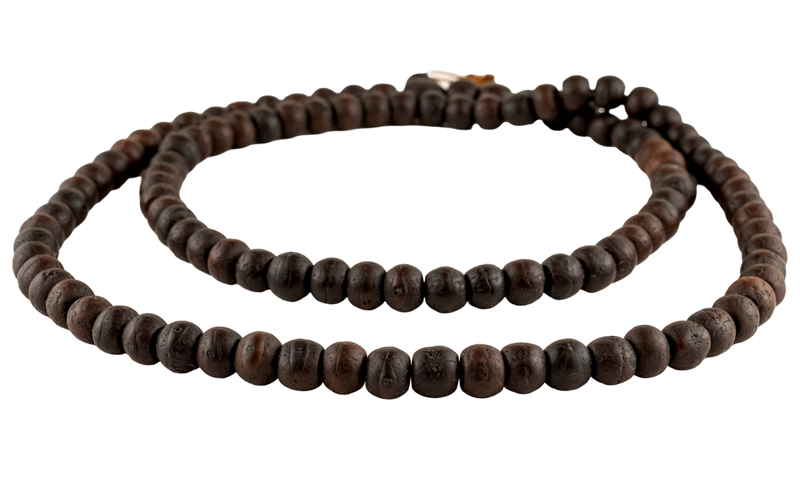 Smooth Dark Brown Bodhi Seed Mala Prayer Beads (12mm)