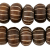 Matte Carved Chevron Brown Bone Beads (Large)