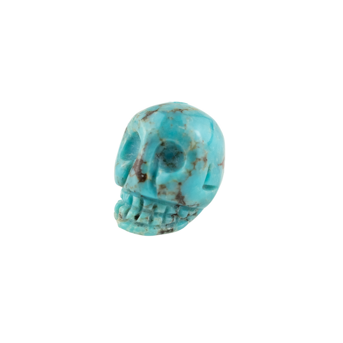 Genuine Carved Turquoise Stone Skull Bead (9x8mm)