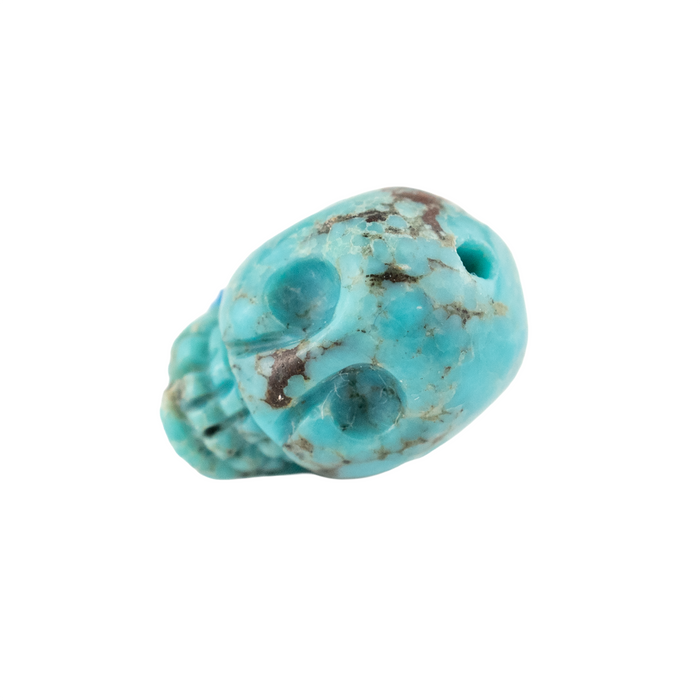 Genuine Carved Turquoise Stone Skull Bead (9x8mm)