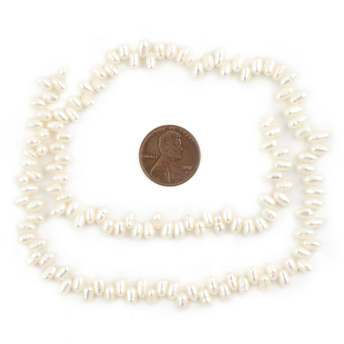 Top-Drilled Potato-Shape Vintage Japanese Pearl Beads (4x6mm)