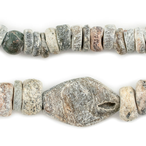 Old Mauritanian Granite Stone Disk Beads #13336 - The Bead Chest