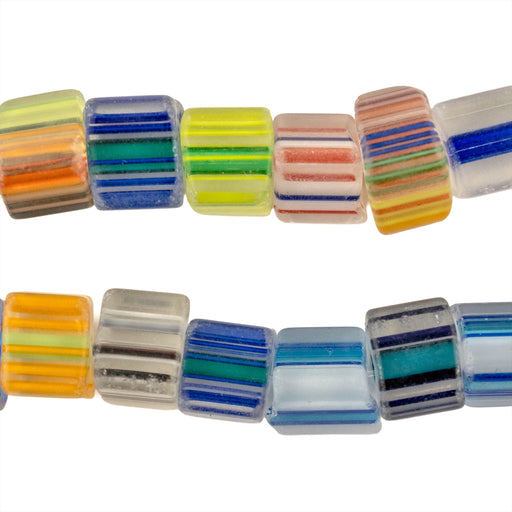 Hidden Gems: Multicolor Striped Glass Beads - Colors Vary