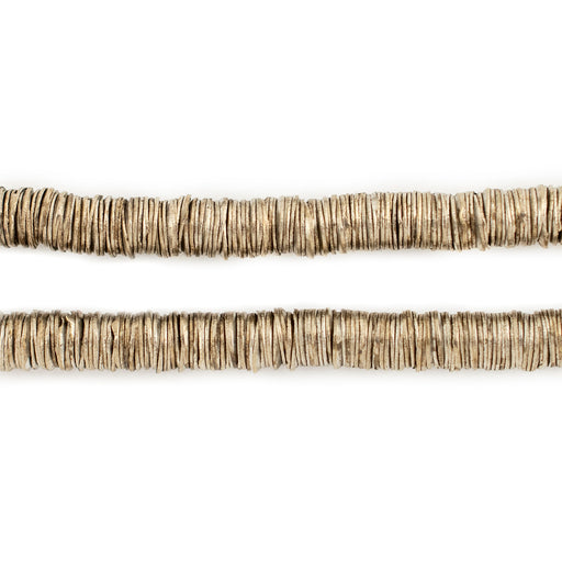 Antique Silver Interlocking Crisp Beads (6mm, 24 Inch Strand)