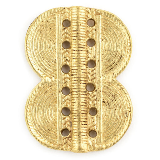 Brass Double Sun Dotted Baule Pendant Bead (48x36mm)