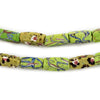 Lime Green Fancy Rectangular Venetian Trade Beads #13331