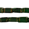 Rare Antique Green Czech Glass Trade Beads with Gold Edges