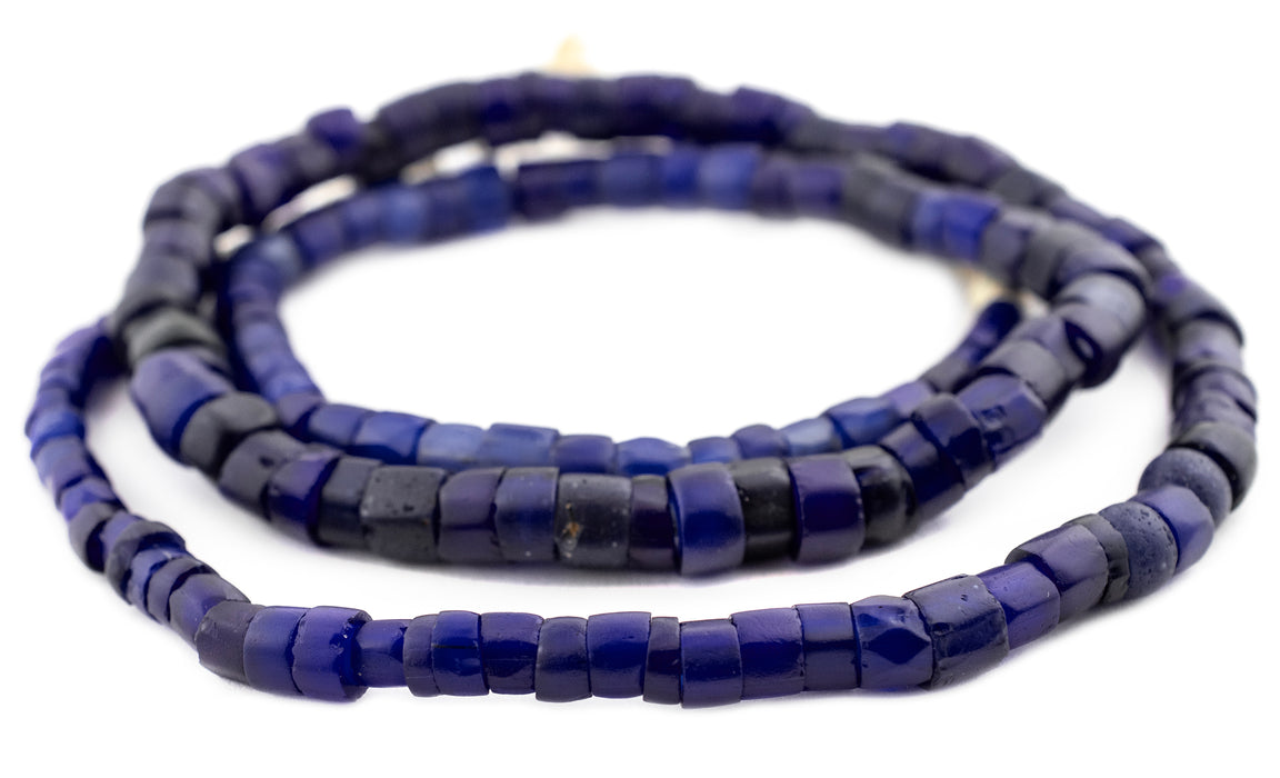 Old Russian Blue Glass Beads (6-11mm) - The Bead Chest