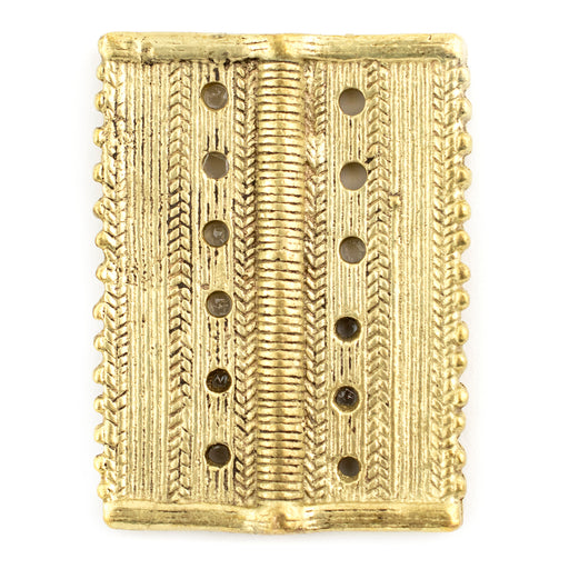 Brass Rectangular Dotted Baule Pendant Bead (53x41mm)