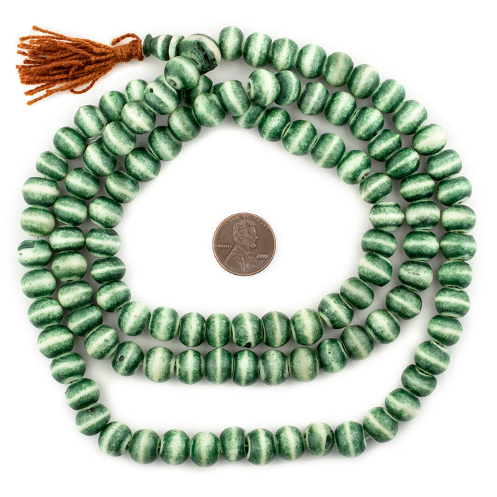 Forest Green Bone Mala Beads (10mm)