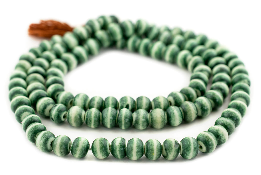 Forest Green Bone Mala Beads (10mm)