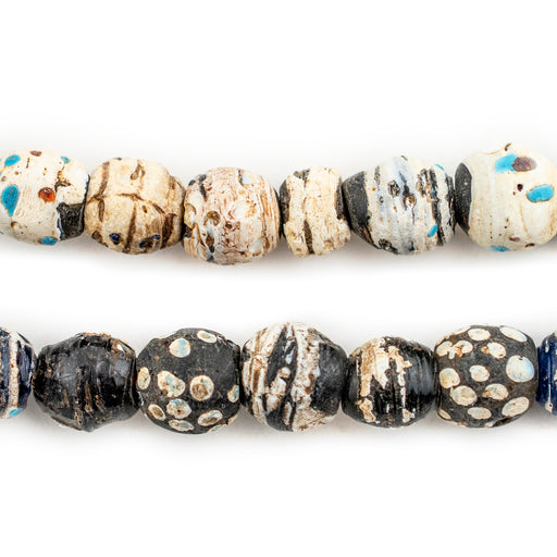 Old Black & White Venetian Good Beads (11mm)
