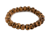 Round Brown Bone Skull Bracelet