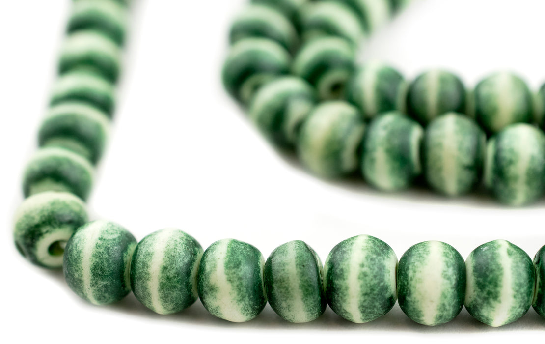 Forest Green Bone Mala Beads (10mm)