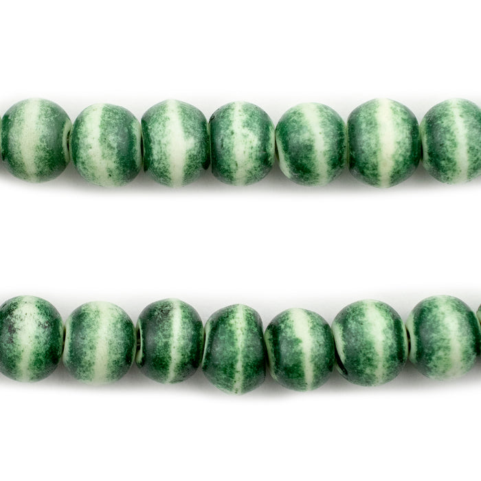 Forest Green Bone Mala Beads (10mm)