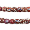 Antique Venetian Red Flower Beads #13692