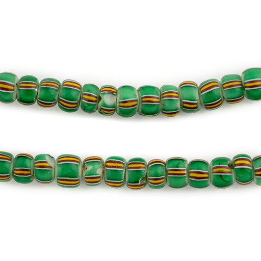 Yellow & Green Watermelon Chevron Beads #13421 - The Bead Chest