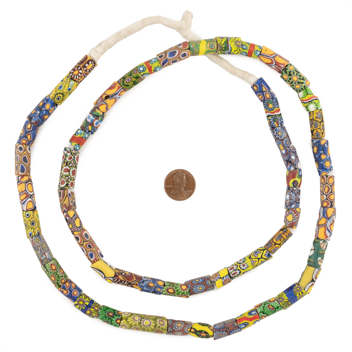 Antique Venetian Millefiori African Trade Beads (Extra Long Strand) #16484