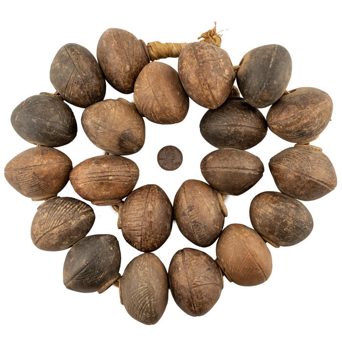 Extra Large Rustic Nigerian Clay Spindle Beads