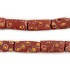 Red Dotted Fancy Rectangular Venetian Trade Beads