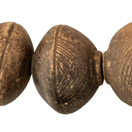 Extra Large Rustic Nigerian Clay Spindle Beads
