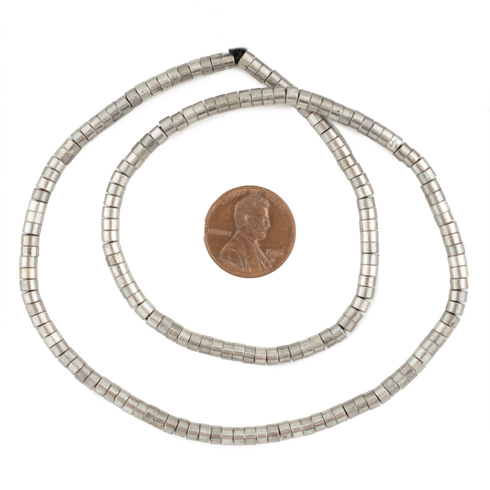 Silver Disk Beads (4mm, 16 Inch Strand)