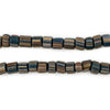 Dark Teal Rainbow Stripe Java Gooseberry Beads
