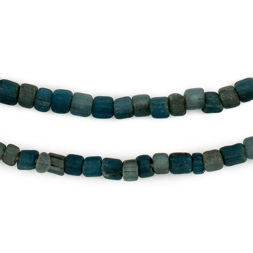 Mottled Blue Java Glass Beads