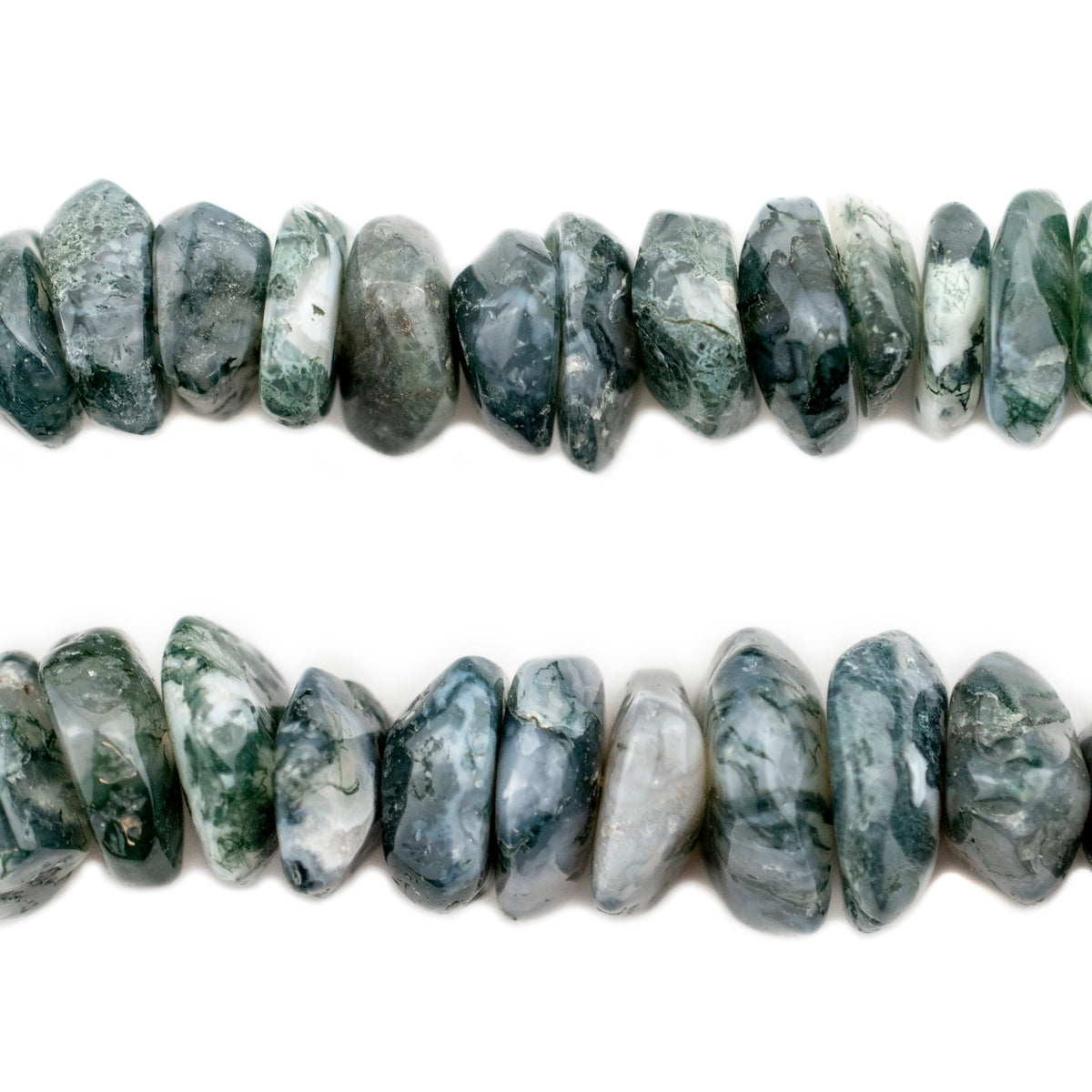 Moss Agate Chip Beads (11-16mm) — The Bead Chest