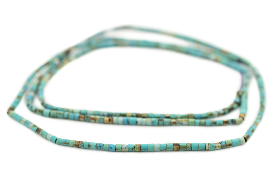 Blue Turquoise-Style Afghani Stone Heishi Beads (2mm)