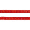 Vintage Red Czech Glass Cylinder Beads (6mm)