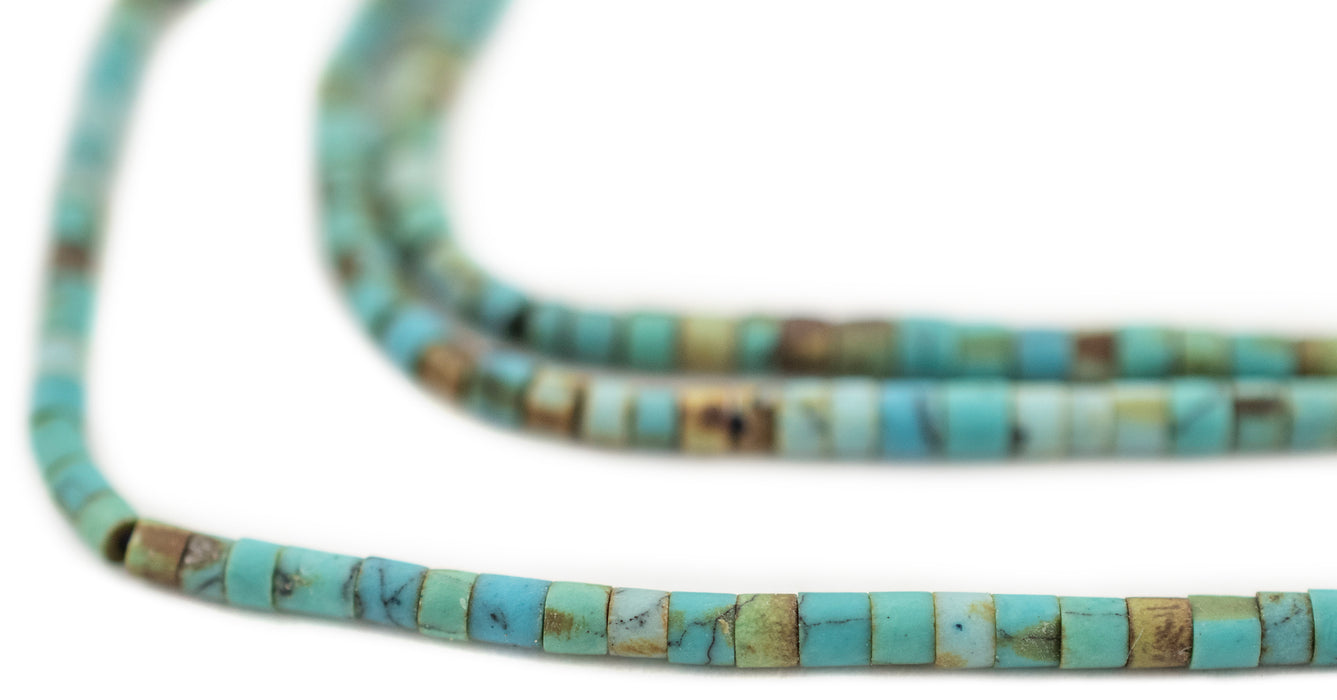 Blue Turquoise-Style Afghani Stone Heishi Beads (2mm)