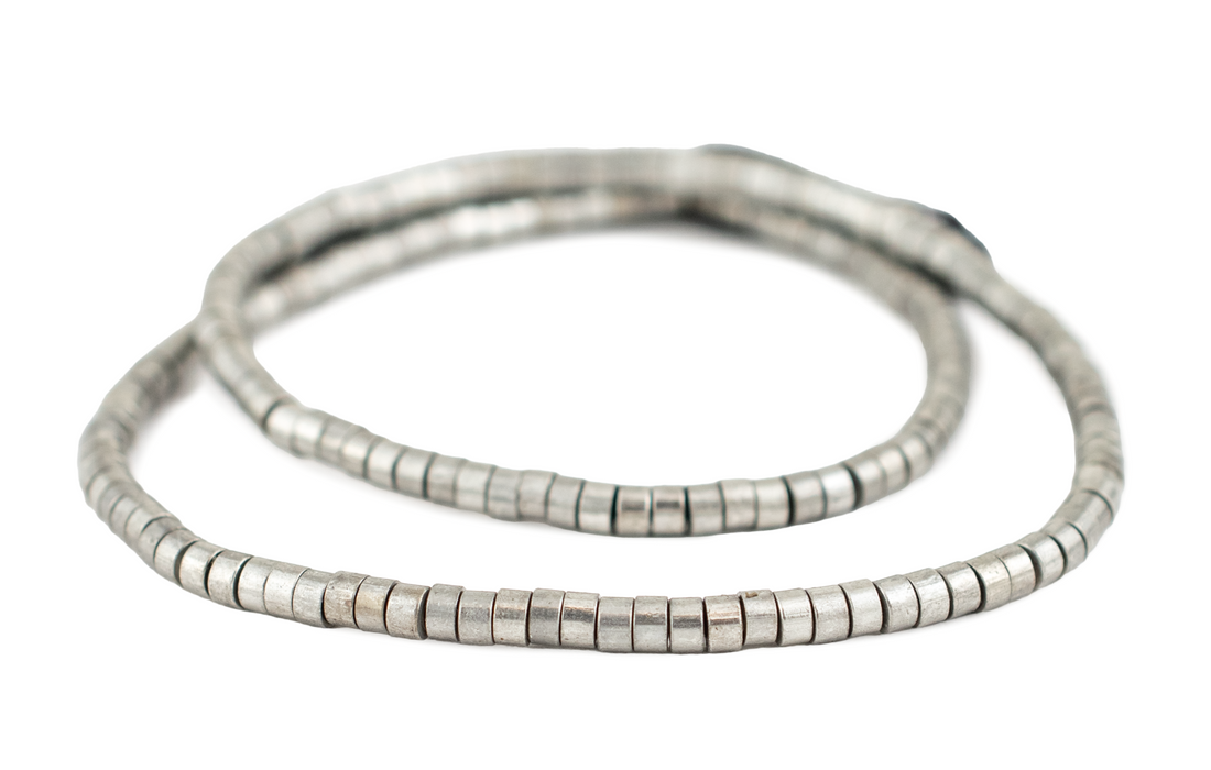 Silver Disk Beads (4mm, 16 Inch Strand)