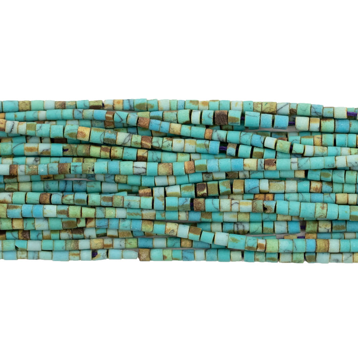 Blue Turquoise-Style Afghani Stone Heishi Beads (2mm)