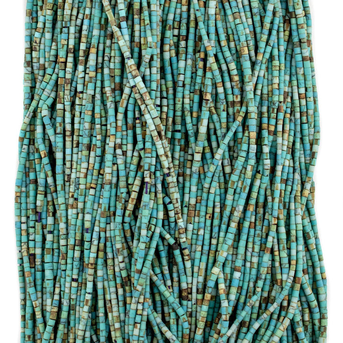 Blue Turquoise-Style Afghani Stone Heishi Beads (2mm)