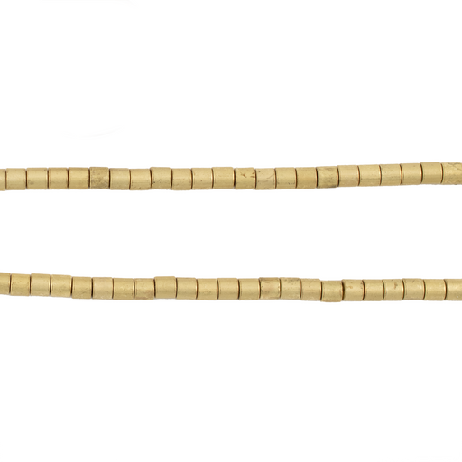Matte Brass Tube Beads (3mm)