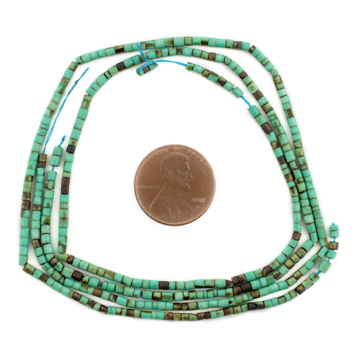 Serpentine-Style Afghani Stone Cylinder Beads (2mm)