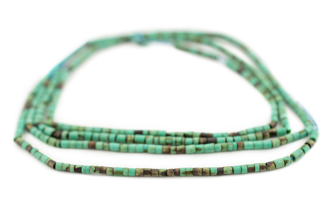 Serpentine-Style Afghani Stone Cylinder Beads (2mm)