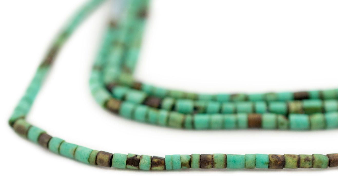 Serpentine-Style Afghani Stone Cylinder Beads (2mm)