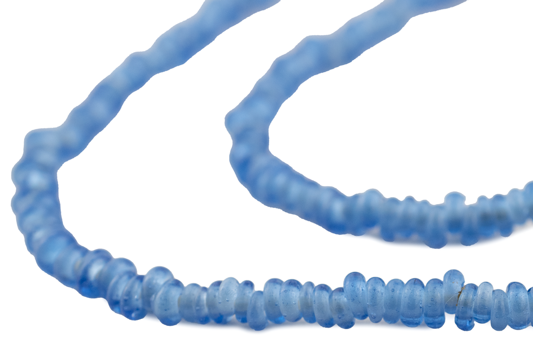 Translucent Carolina Blue Java Glass Heishi Beads