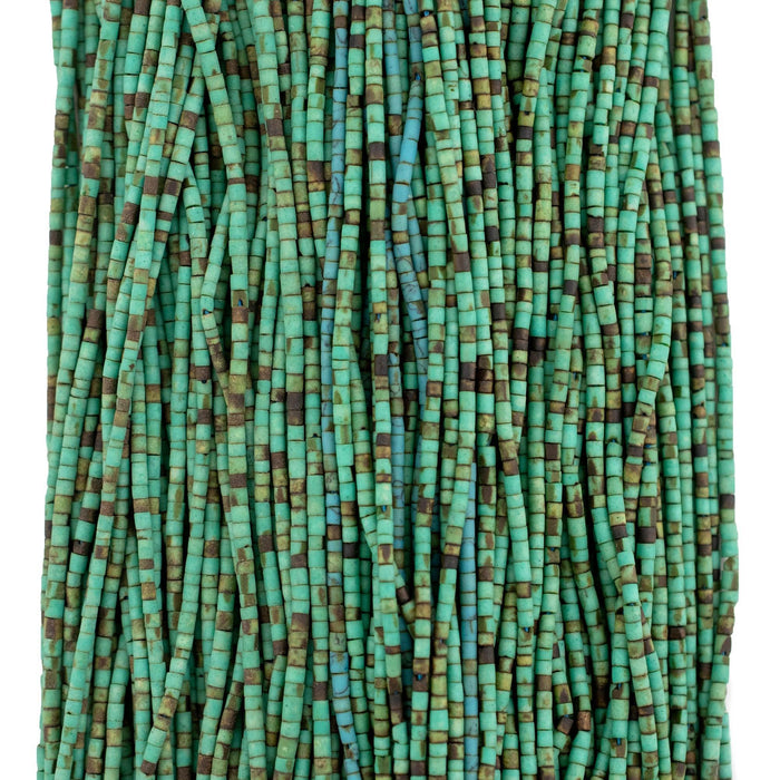 Serpentine-Style Afghani Stone Cylinder Beads (2mm)