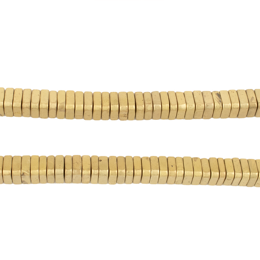 Matte Brass Faceted Triangle Heishi Beads (6mm)
