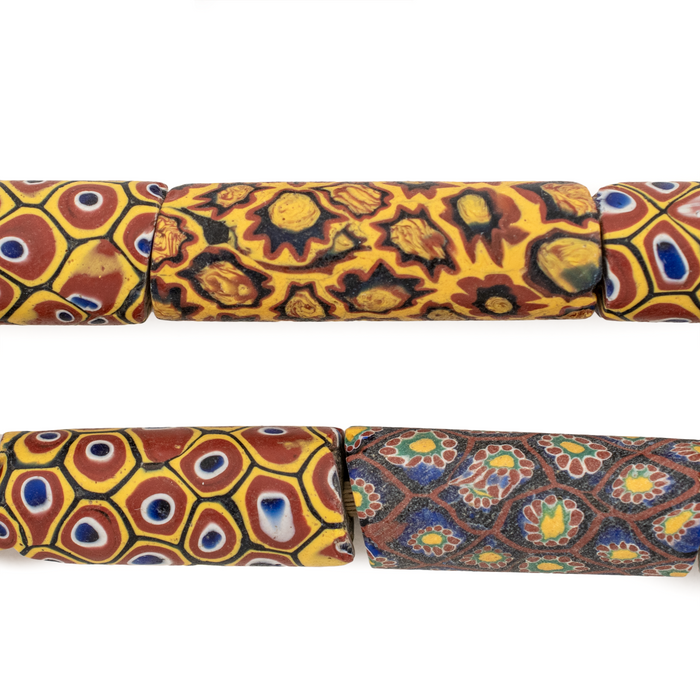 Semi-Matching Antique Venetian Millefiori African Trade Beads #16602