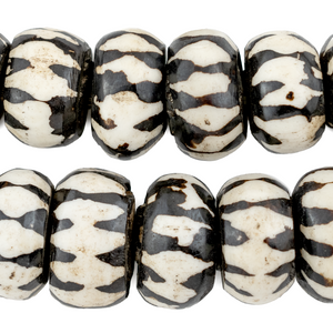 Chevron Design Batik Bone Beads (Large)
