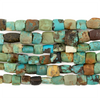Flat Dark Turquoise Stone Beads (6x5mm)
