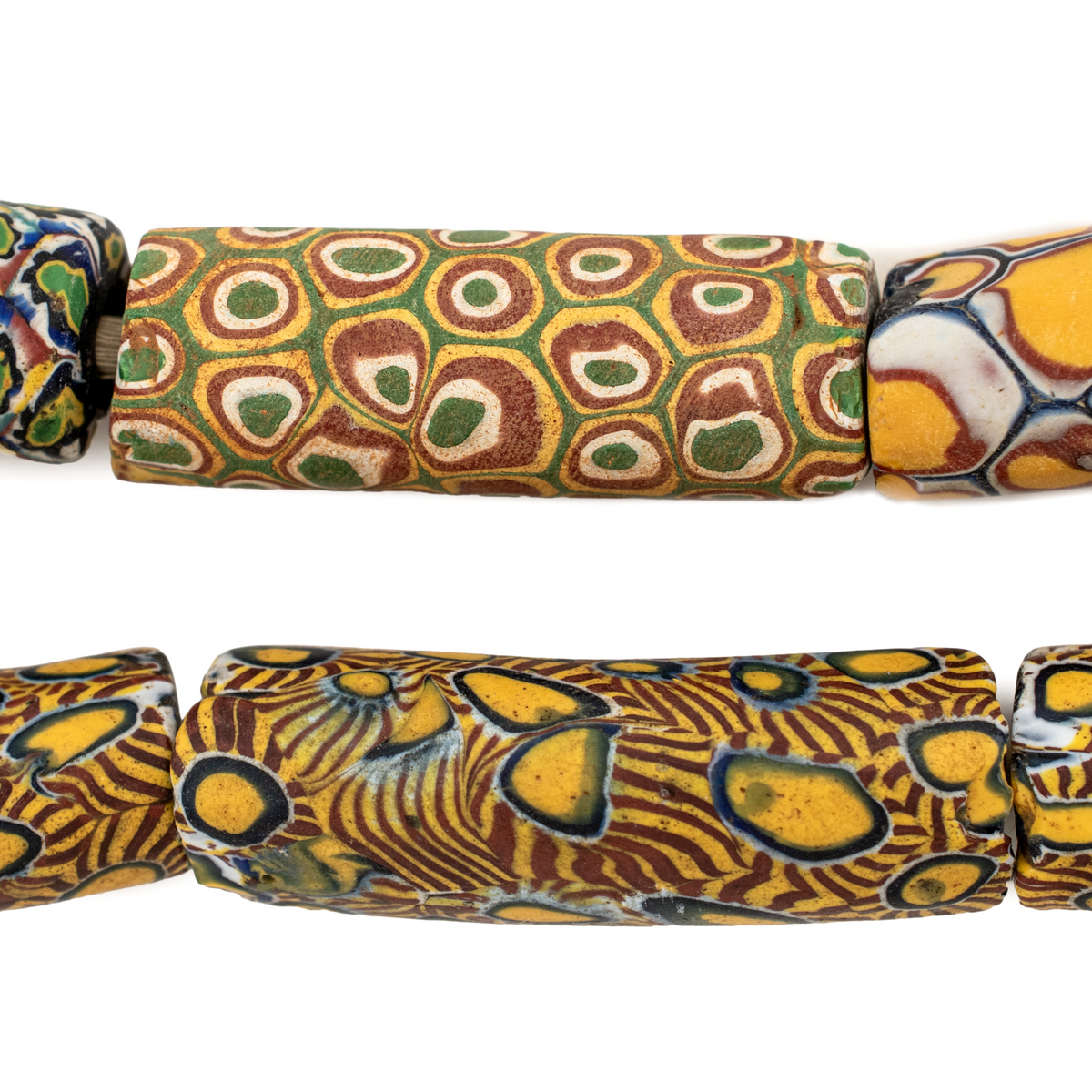 Matching Antique Elbow Venetian Millefiori Trade Beads 16601 The matching-antique-elbow-venetian-millefiori-trade-beads-16601-the