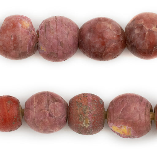 Antique Cornaline D'Aleppo White Heart Venetian Trade Beads #12871 - The Bead Chest