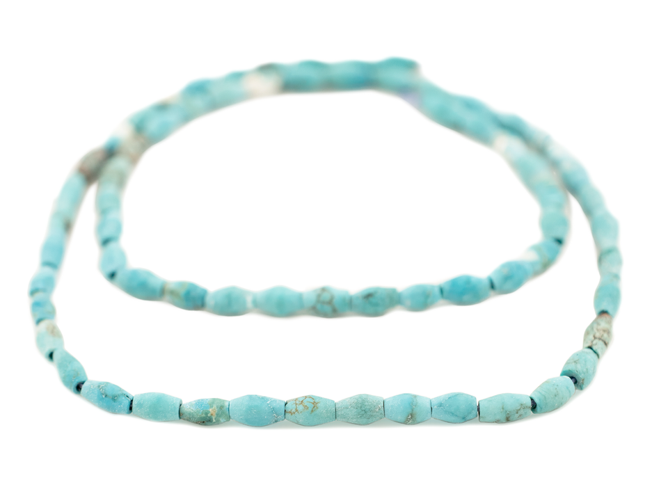 Blue Afghan Bicone Turquoise Beads (6x3mm)